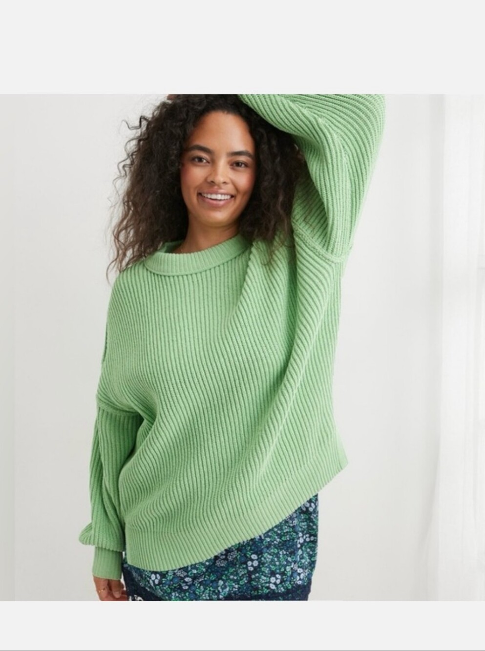 Aerie Green Beyond Chenille Oversized Casusl Lounge Cozy Sweater XS